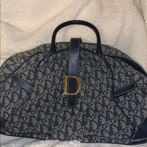 Dior Medium Bowler Bag in Dark Navy Blue